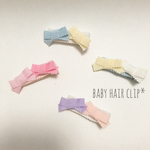 送料無料♡選べる♡パステルカラーのミニリボンベビーヘアクリップ  
