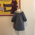 フリル襟ワンピース 90cm  フレンチコーデュロイ ラベンデューラ  アルパインデイジー