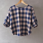 小さなマンタブラウス ブロックチェック