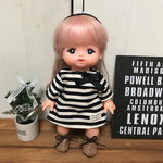メルちゃん服♥ボーダーワンピ＆靴set♥モノトーンコーデ♥男前インテリアにも