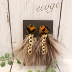 ♡3wayべっ甲とチェーンチャームマラボーファーピアス♡