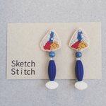 blue×blue刺繍ピアス