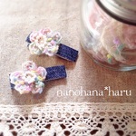 ★新作★　ベビークリップ　4.7ｃｍ　　DENIM FLOWER