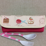 スイーツのカトラリーケース   ピンク