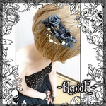 【-HenidE-】黒019barretta【創作ハンドメイドアクセサリー】 