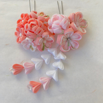 つまみ細工 髪飾り 桃