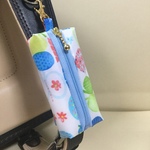 ランドセル用キーケース☆ちょうちょ柄ブルーゴールドファスナー