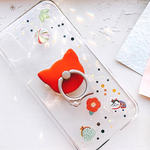 『和風猫』iPhoneX スマホリング付き ねこ スマホケース/iPhoneケース