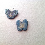 【c-0809さまオーダー品】羊毛とフェルトの蝶ブローチ  blue