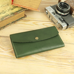 三つ折り長財布 柔らか本革 OLIVE 栃木レザー 38