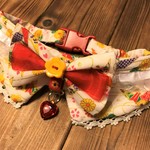 セール！犬　大き目　36～39　cocoちゃんリボンチョーカー　お正月・折り鶴・姫・ホワイト