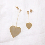 ゴールドハートアシンメトリーピアス/イヤリング