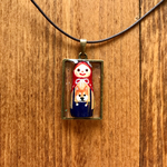 ちびマトリョーシカ＋レジン★ネックレス　 赤頭巾　 しば犬