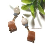 300円☆キューブ(モカピンク)のピアス/イヤリング