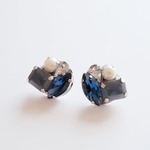 ☆NEW☆パール×ビジューピアス イヤリング《Navy＆Gray》