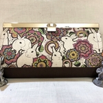 花うさぎの長財布【茶×カラー】
