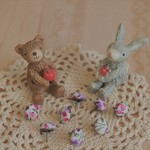 リバティ　アンティーク調のプッシュピン　押しピン　4個セット