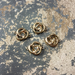 【2個】3つの輪 デザイン  コネクター   金具  (ゴールド)   