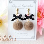 再販♪送料無料♪ファー×リボン♪ブラウンベージュ