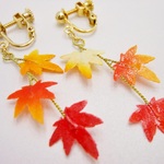 【和紙】紅葉のイヤリング