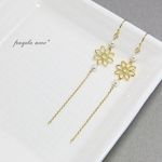 スカシ花と白パール*　ピアス or イヤリング