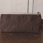 パラフィン帆布のペンケース　茶色