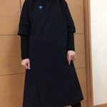 ラグラン袖ワンピース　ネイビー