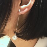 ヨーロピアンワイヤーボールのノンホールピアス
