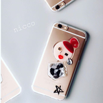 【再販×22】モノトーンお団子ガールちゃんのスマホケース（iPhone全機種.Xperia.galaxy対応）