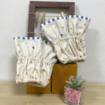 アームカバー(シンプルドットに肉球♡×ブルーストライプ)