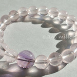 No.1134 ○* アメジスト ファントムクォーツ ＆ ピンク メタモルフォーゼス 8mm　デザイン　ブレスレット ○* 天然石 ファントム 水晶 ブレス blancmille
