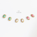 pearl gray/pink/green＊イヤリング