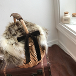 お値下げ‼︎ 在庫限り‼︎ 今年も再販！大人気！ リボン＆ファーかごバッグ