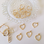 *⋆10個★♡ハート ♡★空枠★ゴールド★チャーム