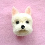 もふブローチ　ウエスティ　②　ミニ　ぽんぽん