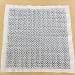 刺し子ふきん「柿の花」