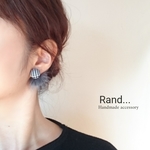 チェック × ミンクファーの大人かわいい〜ピアス & イヤリング ＊ ブラック系