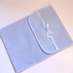 連絡帳入れ　水色×水色リボン　　サイズ指定OK