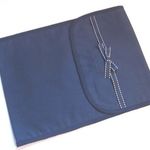 連絡帳入れ　紺×ステッチリボン　　サイズ指定OK