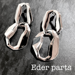  【1ペア】シルバー stylish  metal chain pierce 