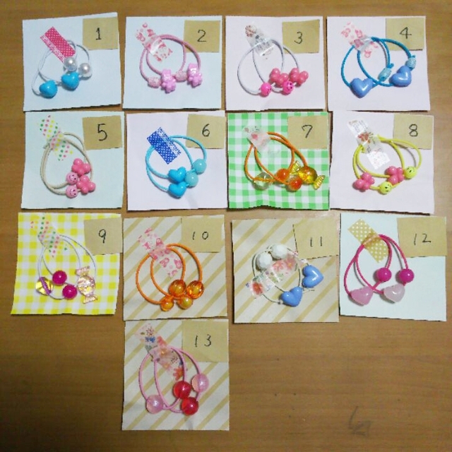 Hd限定子供 ヘアゴム 手作り ビーズ かわいい子供たちの画像