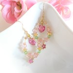キラキラ春色フープピアス