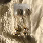 heart perl earring