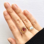 【K16GP】薔薇の花びら×ゴールドリング