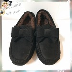 【22.5〜26cm】リボンモカシンシューズ/bk