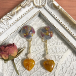 ドライフラワーハートflowerピアス＊イヤリング