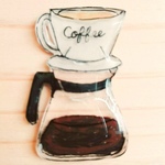 ユニーク  ドリップコーヒー　ブローチ　