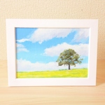 sale!!　油絵原画『空を仰げば』　額縁付き