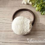 snow・刺繍ヘアゴム