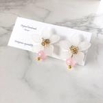 [SALE]   フラワービジューピアス ピンク¥500